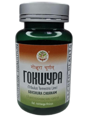 Гокшура / Gokshura churnam /  NOTHERN TRADITION / 40 вегетарианских капсул / ПЭТ-тара / LALITA®