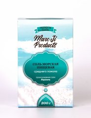Соль морская пищевая среднего помола, Израиль / 200 г / коробка/ Marc Ji Products®