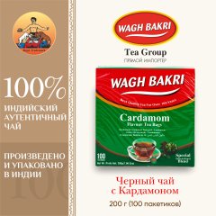 ВАГХ БАКРИ-Черный чай с кардамоном 200г(100пак)/WAGH BAKRI- Cardamon tea 200g(100 bags)