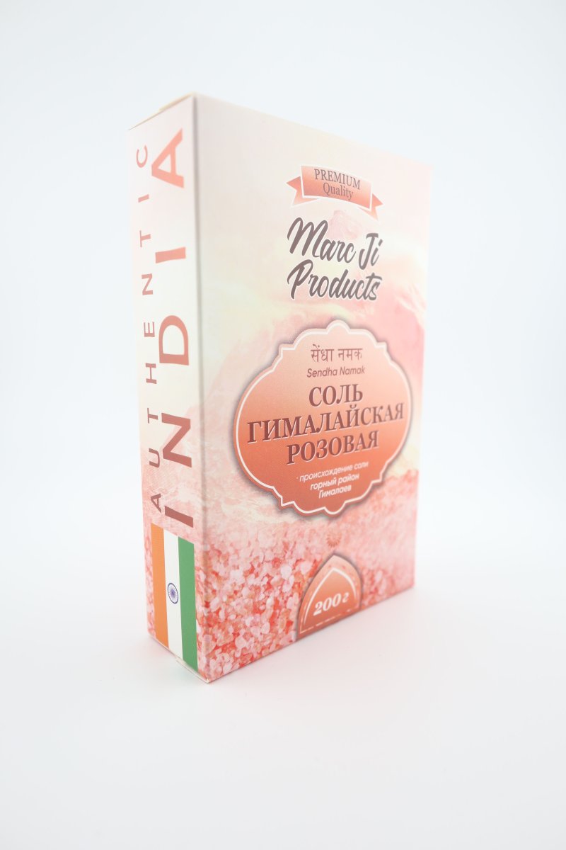 Розовая гималайская соль среднего помола / 200 г / коробка/ Marc Ji Products®