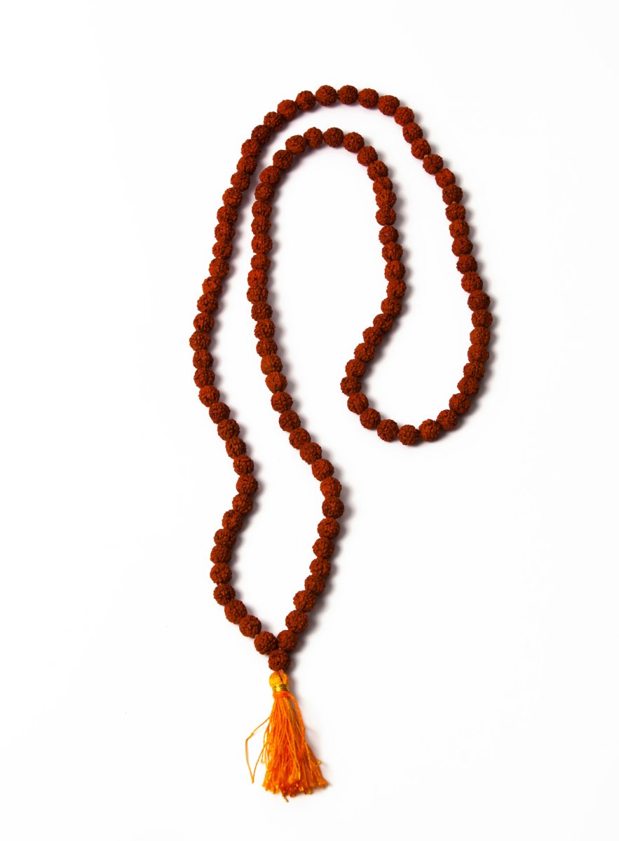 Чётки из пятиликой рудракши,108 бусин / Индия