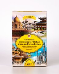 Универсальная приправа для итальянской пиццы и брускетт/ Universal seasoning for Italian pizza and brusskettos / 50 г / коробка/ Marc Ji Products®